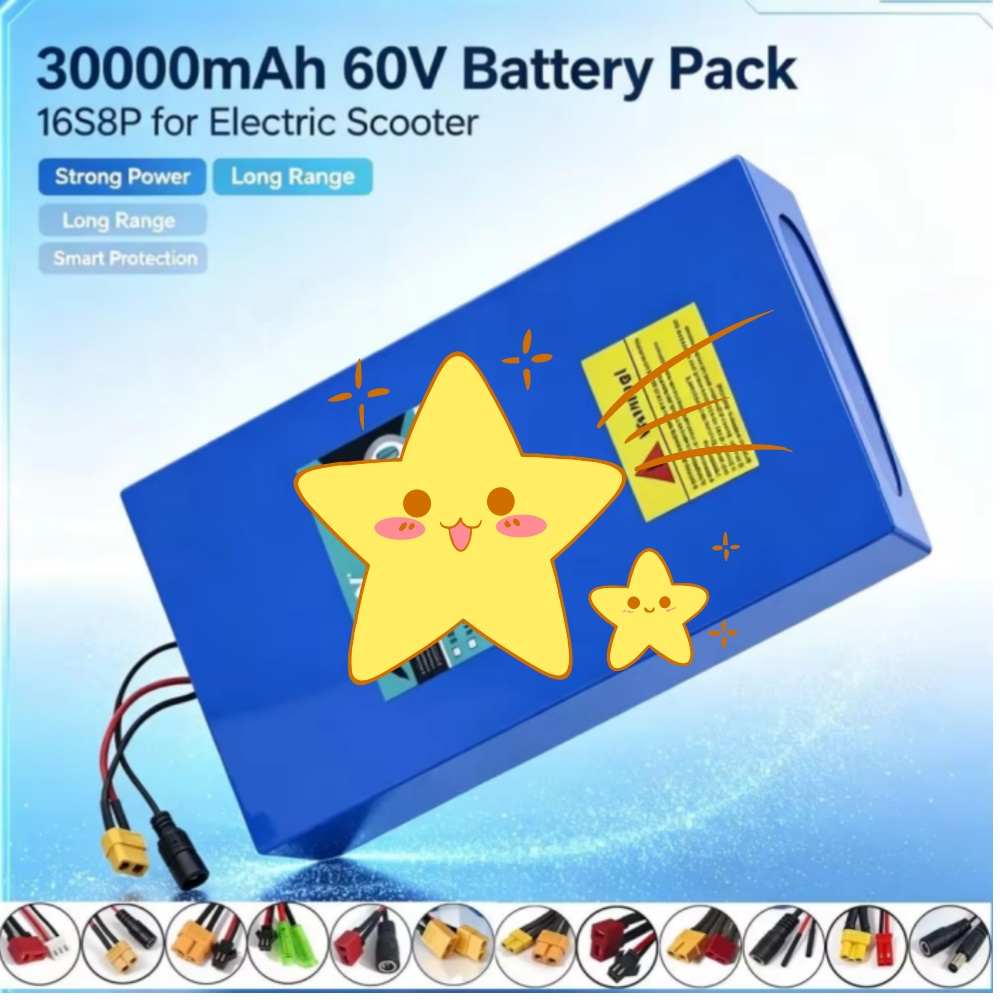 60V 30Ah Electric Scooter Battery - 16S8P 1000W-3000W 60V 30Ah High Power