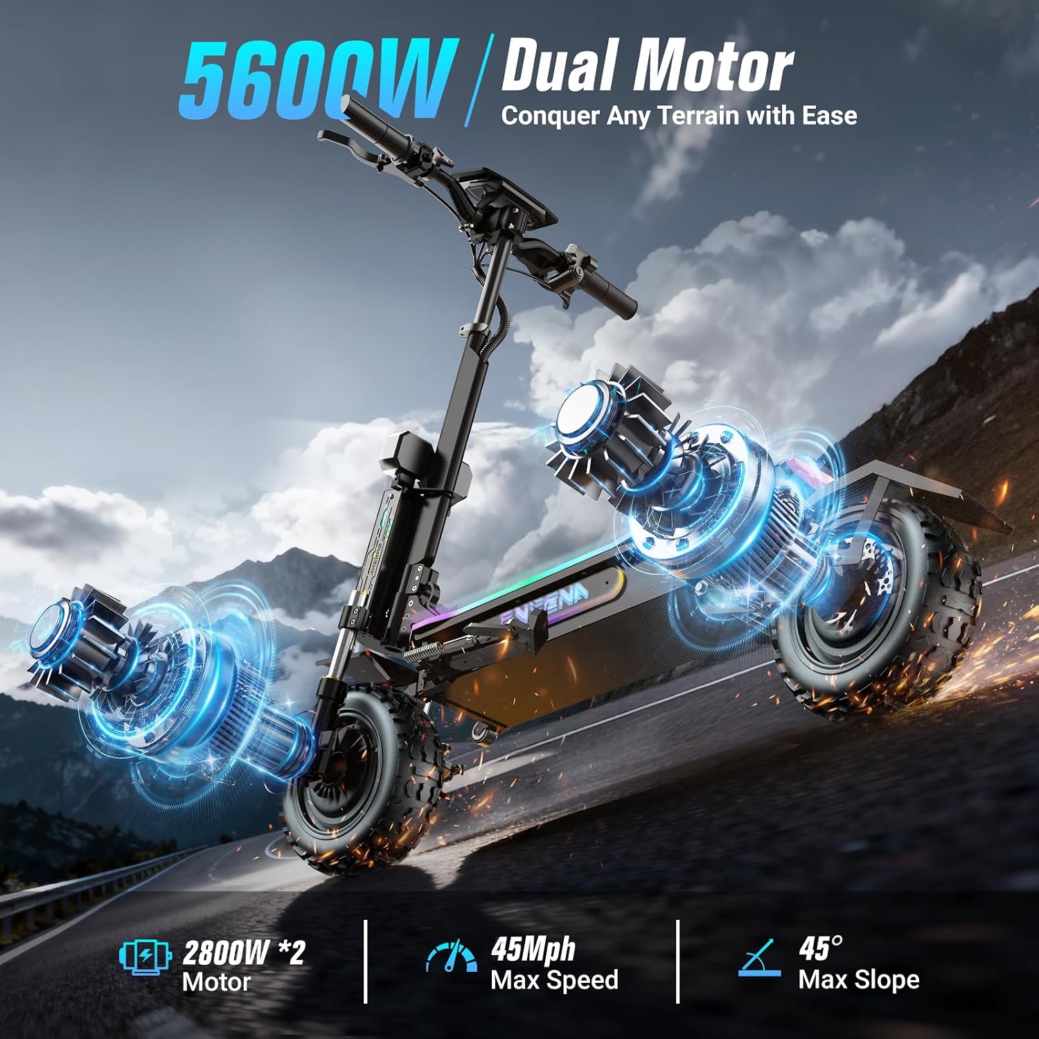 ONECNA GT7 Electric Scooters A - 60V 5600W Dual Motor Electric Scooter review and price